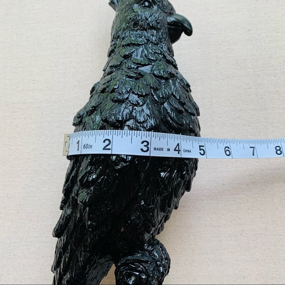 Cockatoo Parrot Bird Statue I Black Resin I Home Decor - Picture 10 of 10